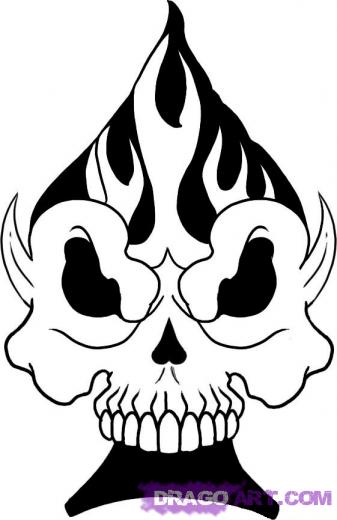 337x520 Step How To Draw A Spade Skull