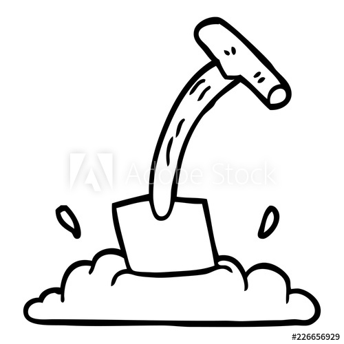 500x500 Line Drawing Cartoon Spade