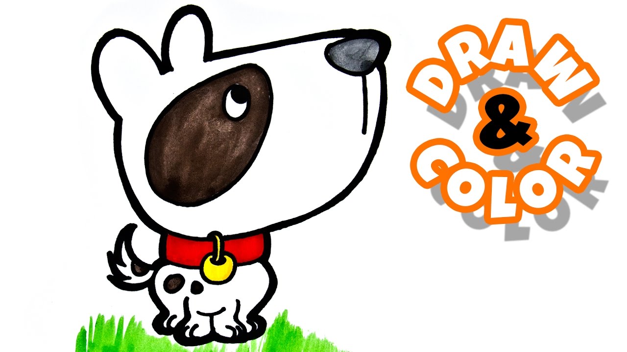 1280x720 drawing and coloring for kids cute dog and meatball spaghetti
