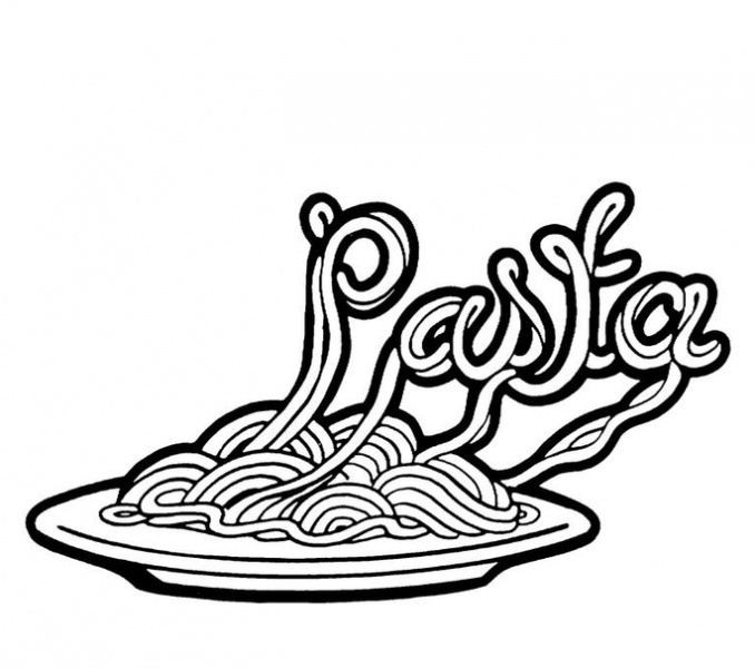 678x600 Spaghetti Drawing Pasta Dish For Free Download