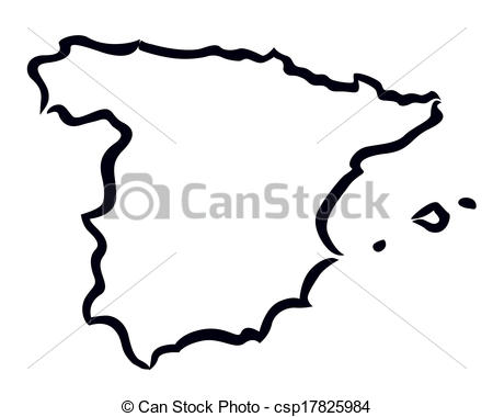 450x380 Abstract Outline Of Spain Map