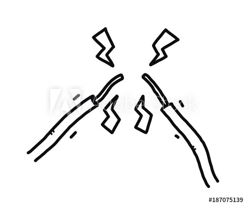 500x417 Electric Spark Cartoon Vector And Illustration, Black And White