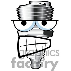 300x300 Mean Spark Plug Cartoon Character Clipart Royalty Free Clipart