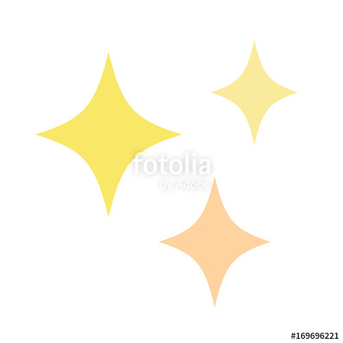 500x500 Cute Sparkle Stars In Yellow And Light Orange Vector Illustration