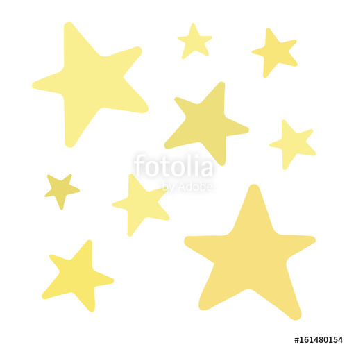 500x500 Set Of Golden And Yellow Shiny Stars Vector Illustration Doodle