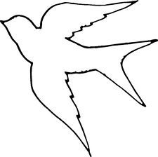 225x224 Funeral Bird Outline Tattoo, Simple Bird