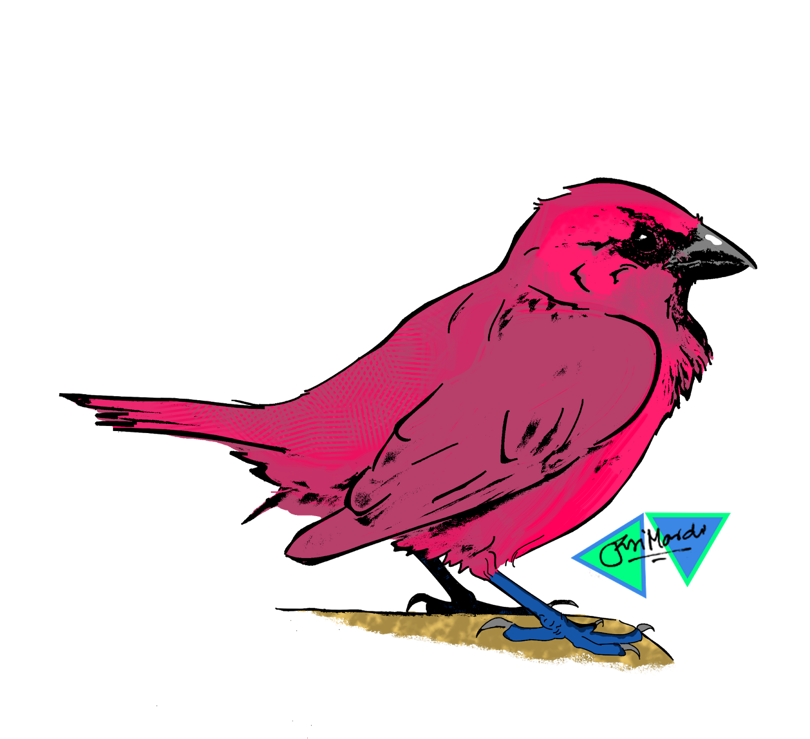 1600x1459 Km Toons Pink Sparrow