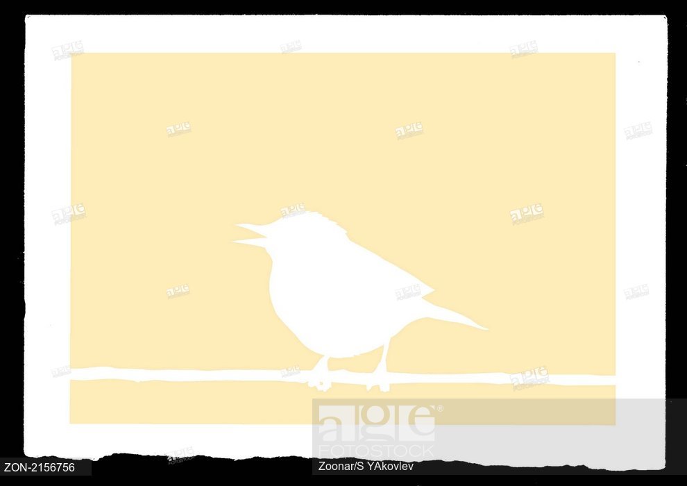 990x700 Vector Drawing Sparrow On Branch, Stock Photo, Picture And Rights