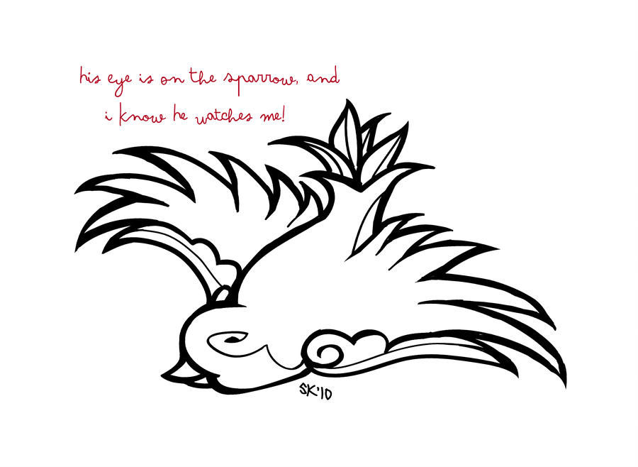 900x658 Sparrow Tattoo Design