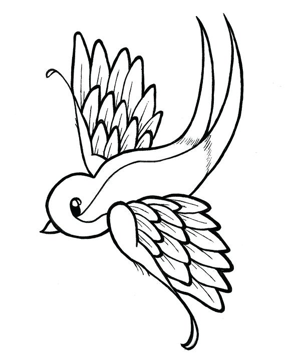 585x713 Sparrow Outline