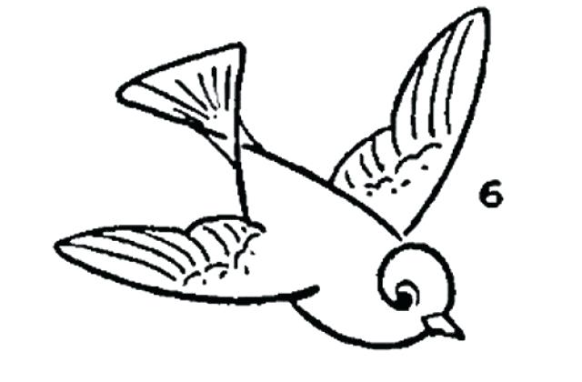 640x420 Draw An Easy Bird Crow Bird Outline Drawing Looking Bird Outlines