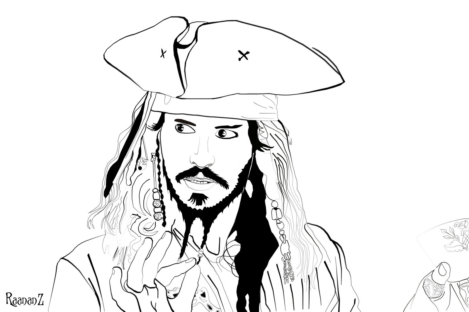 1600x1065 Jack Sparrow Line Drawing