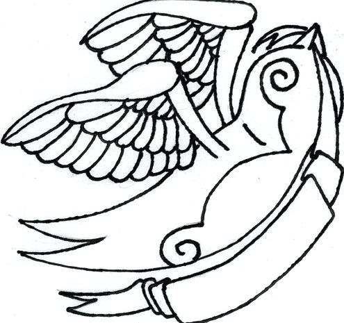 495x465 Sparrow Outline Tattoo