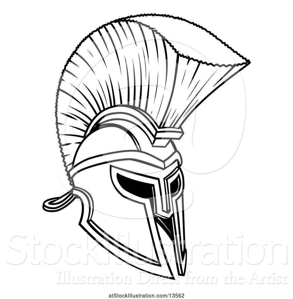 1024x1044 Vector Illustration Of Black And White Trojan Spartan Helmet