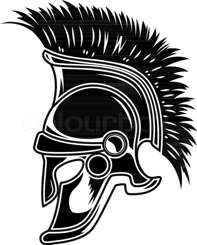 643x800 Spartan Helmet Isolated On White Stock Vector Colourbox