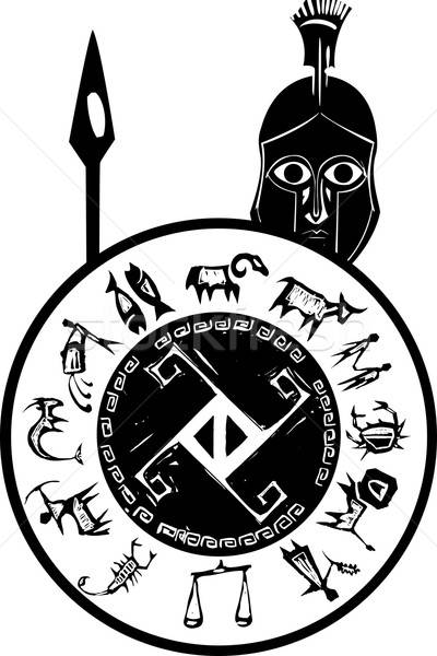 400x600 Spartan With Shield Vector Illustration Jeffrey Thompson