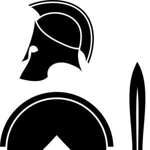 300x300 Ancient Greek Helmet Crest On Shield Soidergi