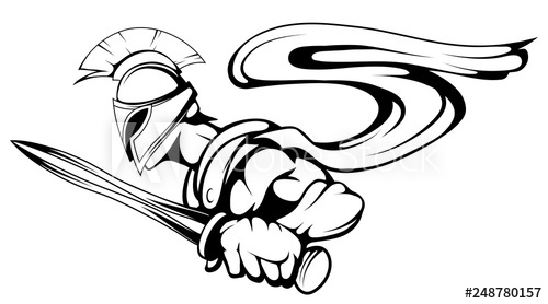 500x278 spartan warrior with a sword in his hand, spartan warrior mascot