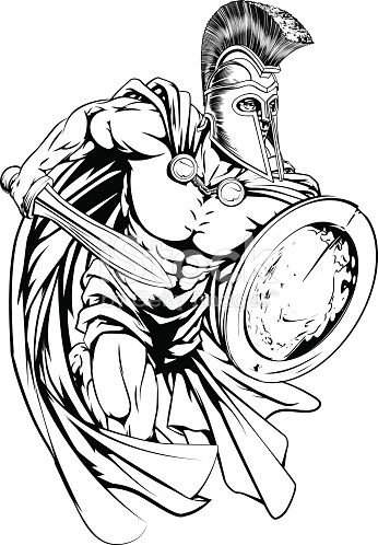 346x498 An Illustration Of A Warrior Character Or Sports Mascot