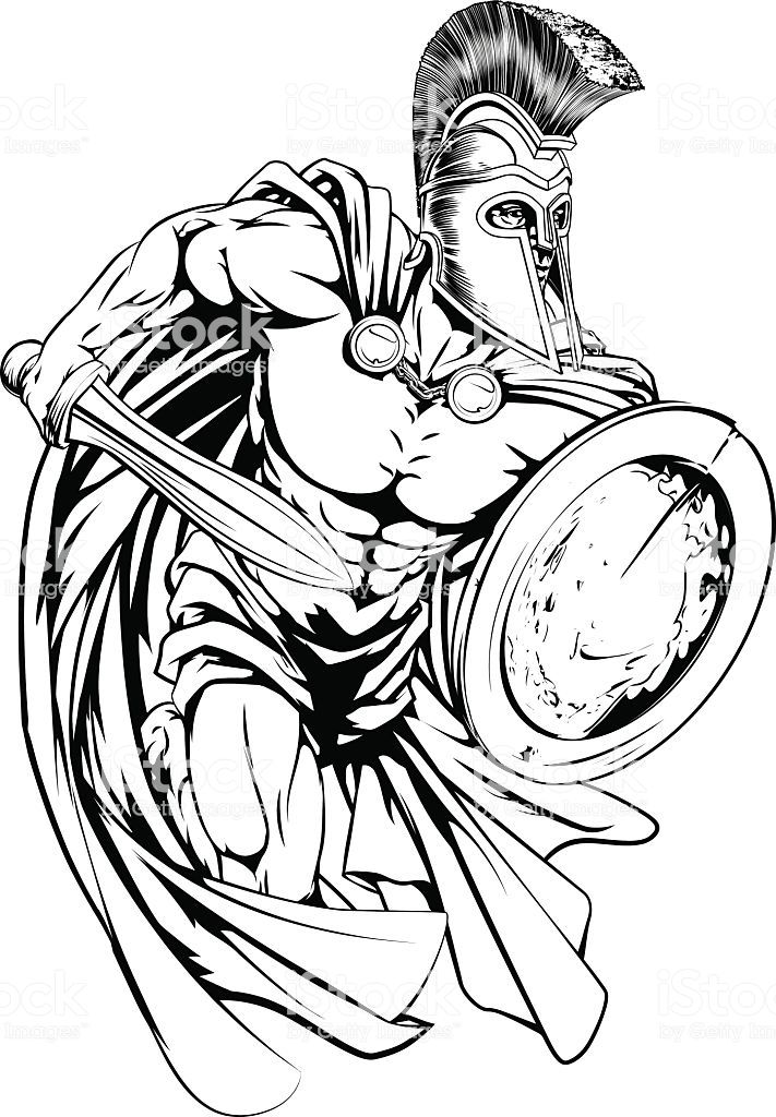 711x1024 An Illustration Of A Warrior Character Or Sports Mascot