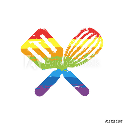 500x500 Kitchen Tool Icon Whisk And Spatula, Criss And Cross Drawing
