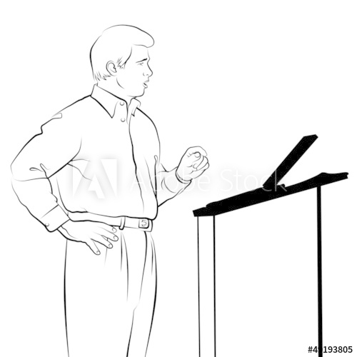 500x500 Speaker Drawing