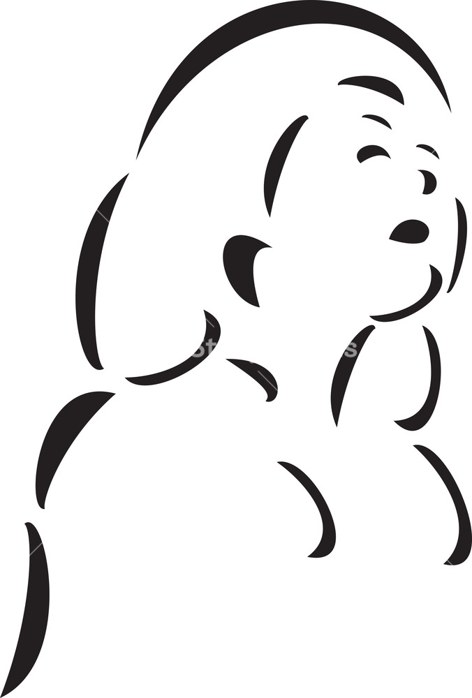 676x1000 Illustration Of A Speaking Lady Royalty Free Stock Image