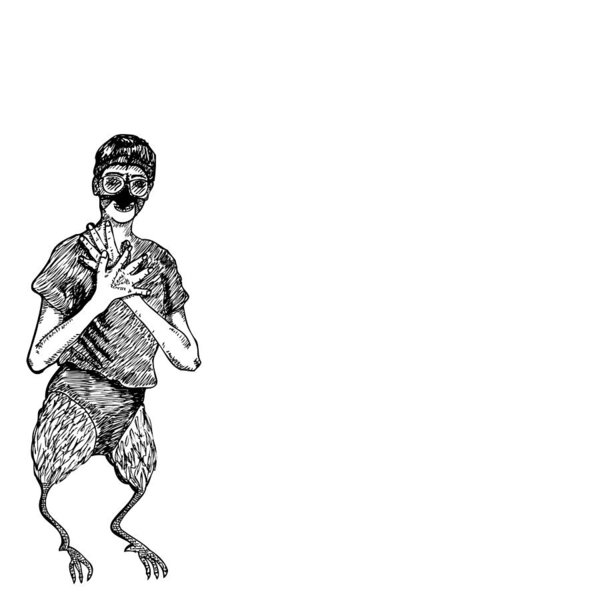 600x600 Strange Bird Lady With Spear Fingers Drawing