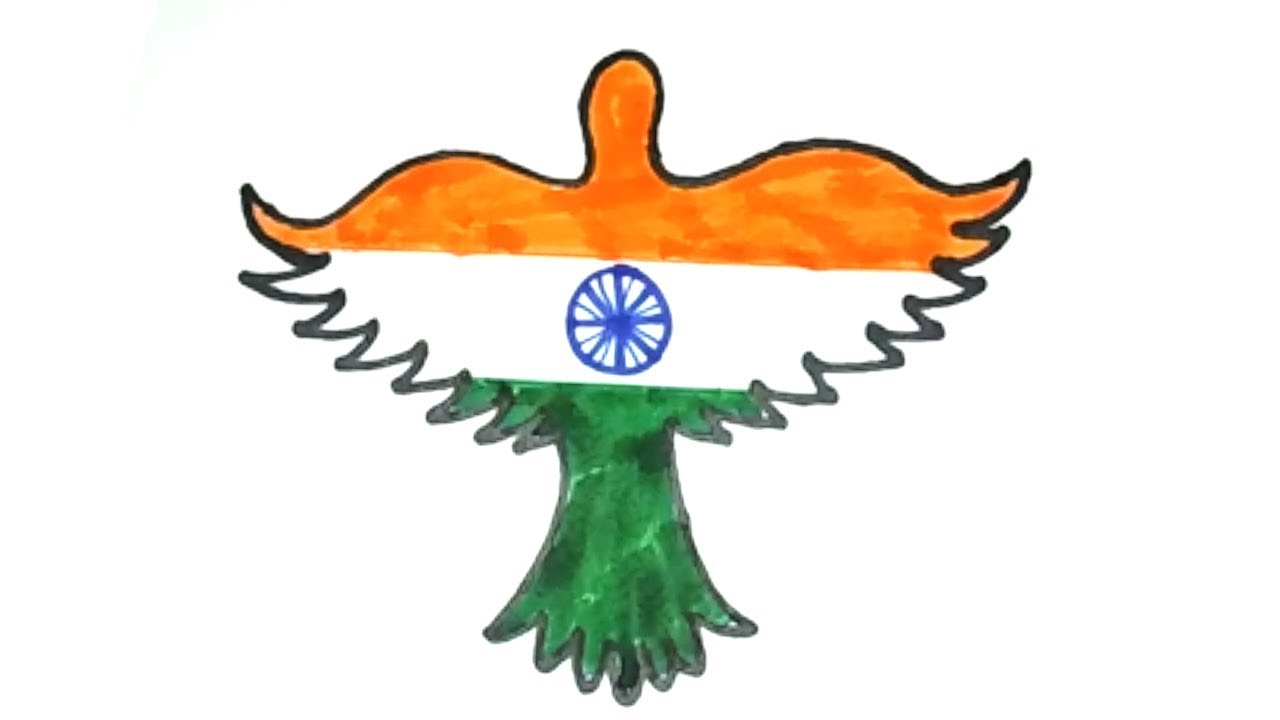 1280x720 Republic Day Special Drawing Republic Day Bird Drawing Step