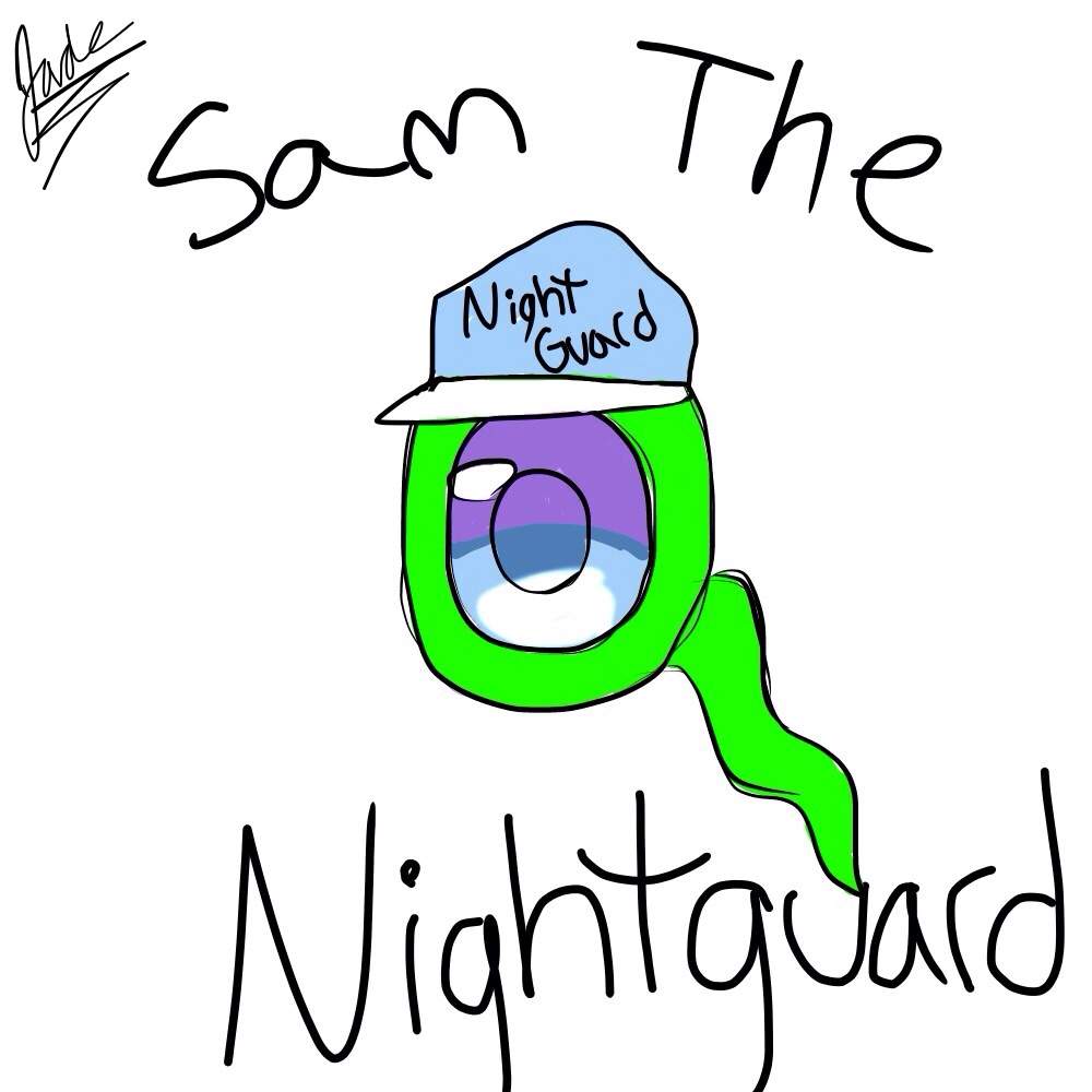 1000x1000 Night Guard Sam! Drawing Five Nights At Freddy's Amino