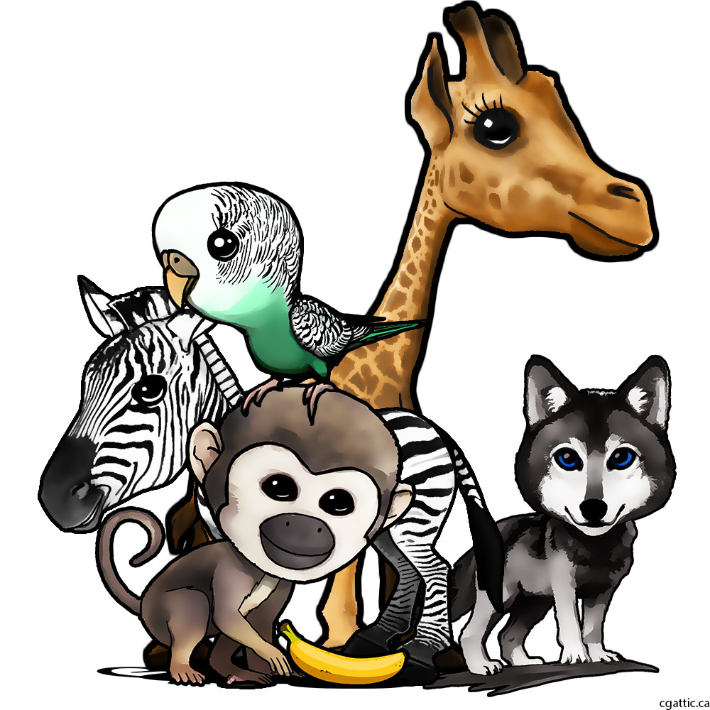 1000x1000 Drawing Cute Cartoon Animals In Photoshop