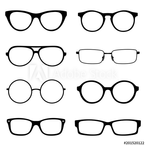 500x500 set of spectacles, eyeglass frames, different shapes round