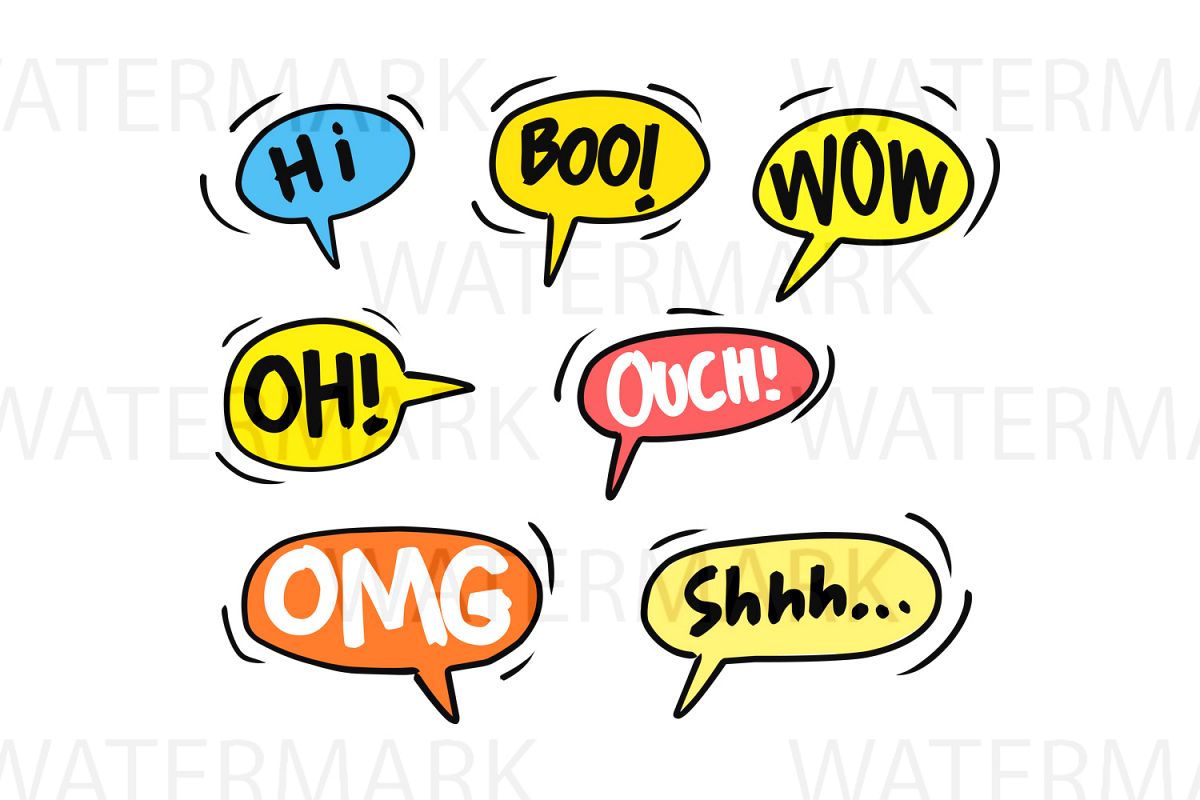 1200x800 Speech Bubble Interjection Set