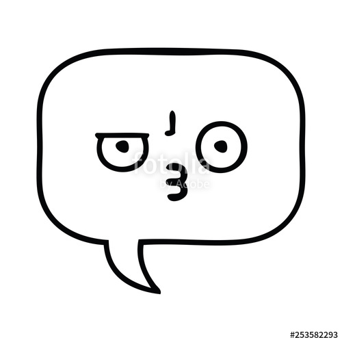 500x500 Line Drawing Cartoon Speech Bubble Stock Image And Royalty Free