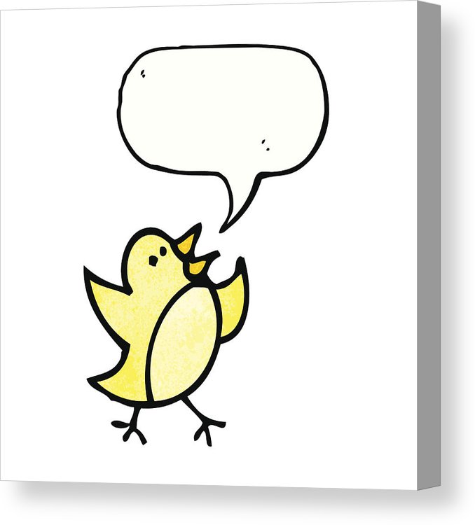 678x750 Cartoon Bird Drawing With Speech Bubble Canvas Print Canvas Art