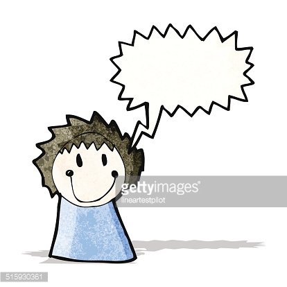 414x414 Child's Drawing Of A Woman With Speech Bubble Premium Clipart