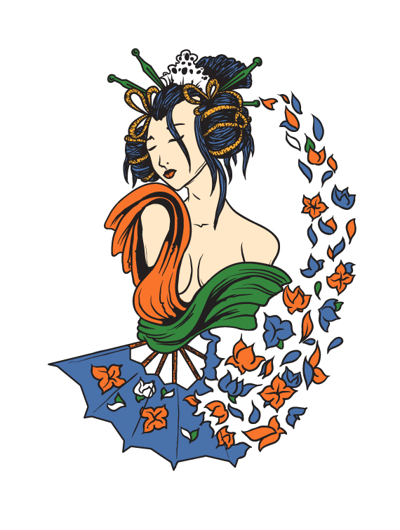 570x755 How To Draw A Vector Geisha In Illustrator