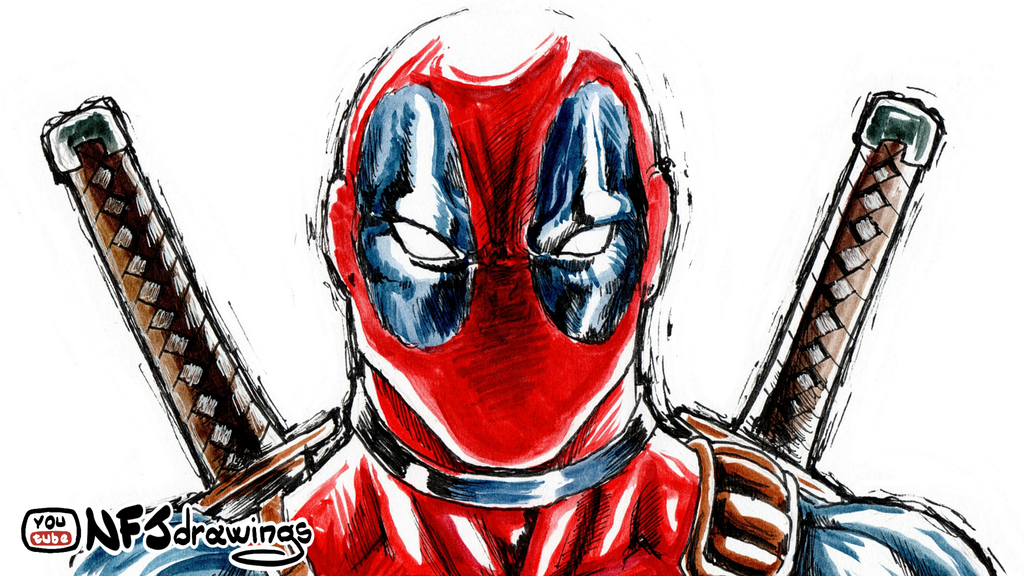 1024x576 Deadpool Speed Drawing Video In Description