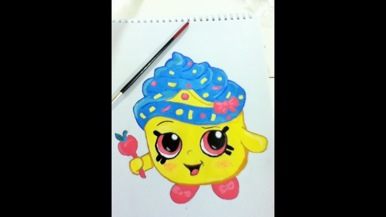 1280x720 Drawing Cupcake Queen Speed Drawing And Painting Shopkins
