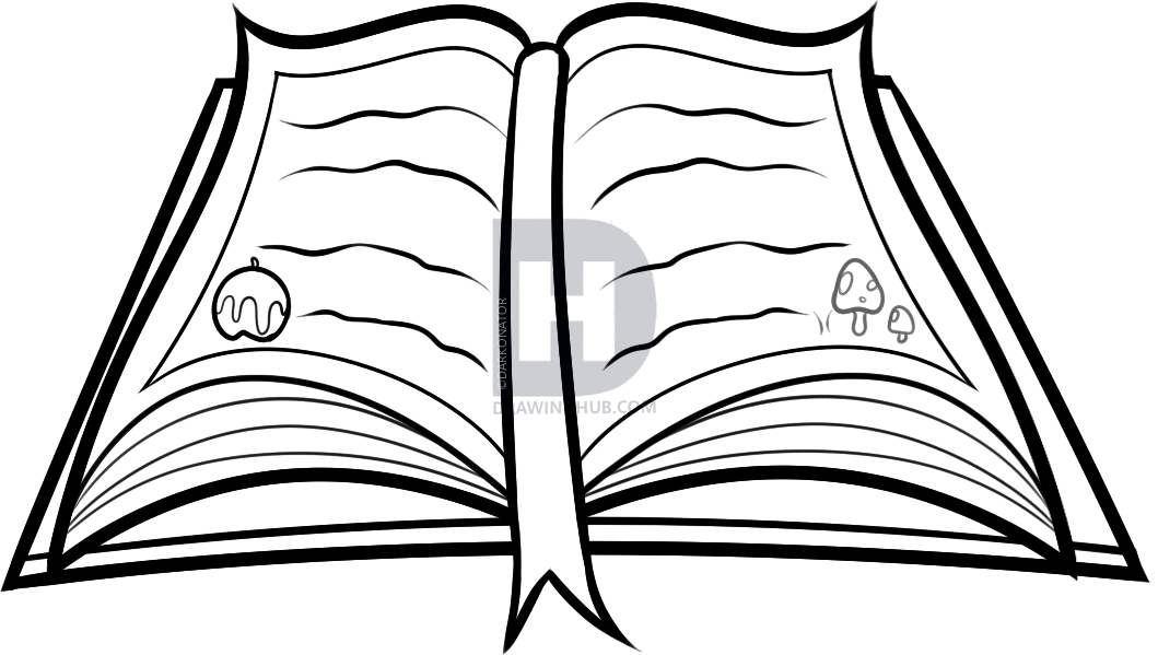 1059x599 How To Draw A Spellbook, Step