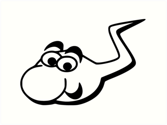 549x413 Funny Sperm Cell Cartoon Art Prints