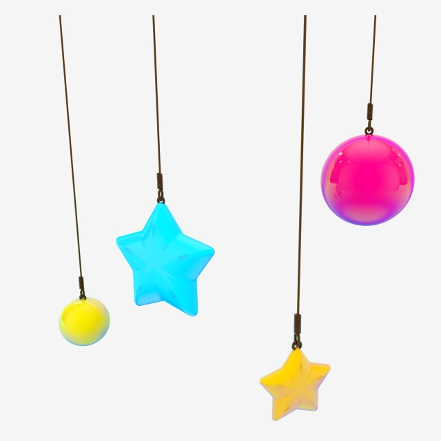 640x640 Fashion Stereo Sphere Five Star Pendant Decorative Element