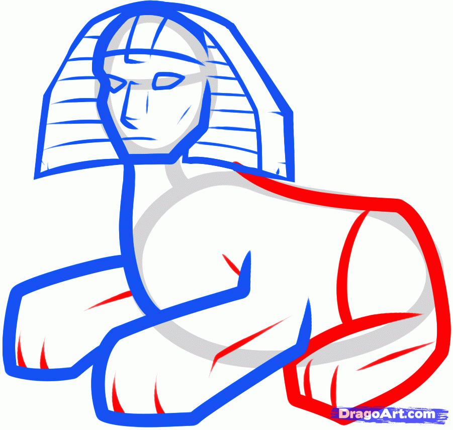 901x855 How To Draw A Sphinx For Kids, Step