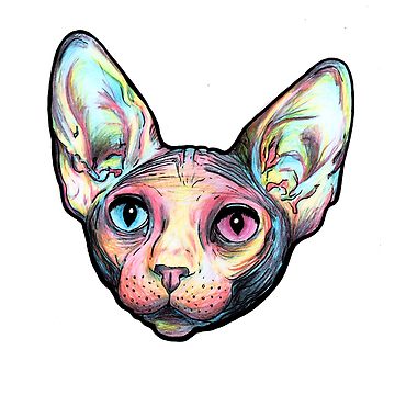 360x360 sphynx cat illustration print metal print