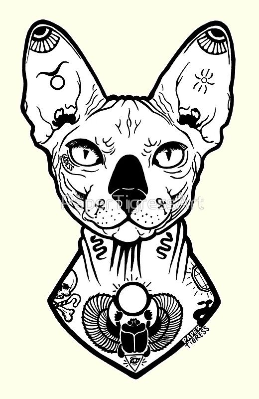 520x800 sphynx tattooed' art print