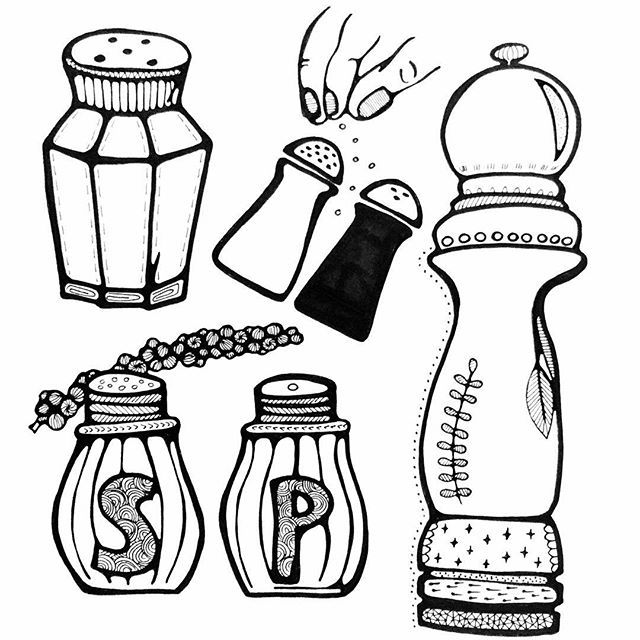 640x640 Day Subject Draw Salt And Pepper Shakers