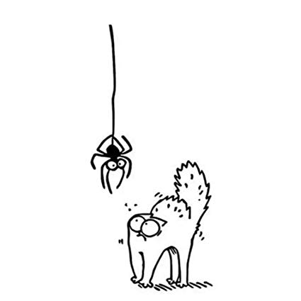 425x425 Scared Spider Simons Cat Cartoon Car Sticker