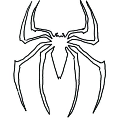 400x436 Spider Man Drawings Draw Parallel Lines Around The Outside