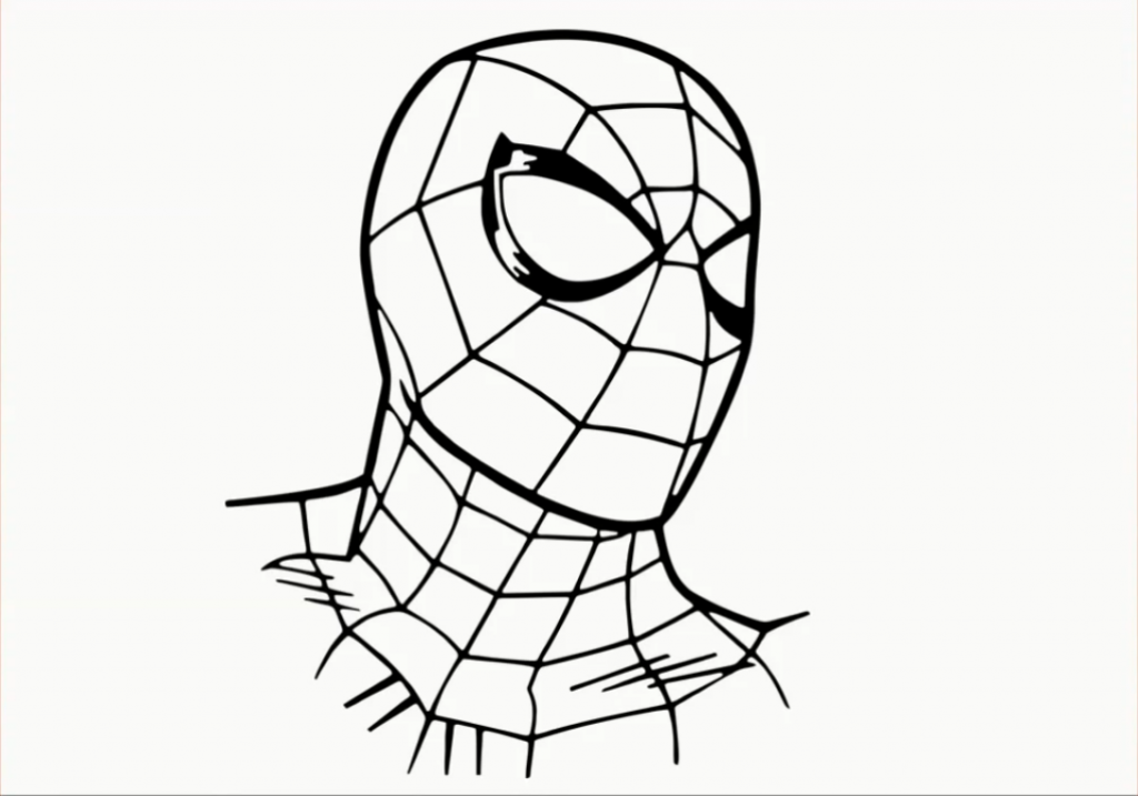 1024x717 Spiderman Face Drawing Step