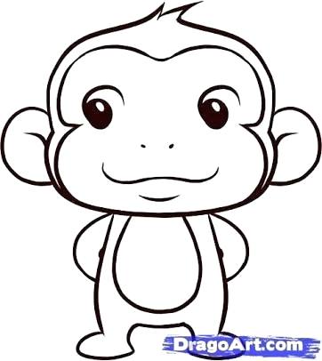 362x406 Easy Monkey To Draw Easy Steps To Draw A Monkey Drawing Monkey